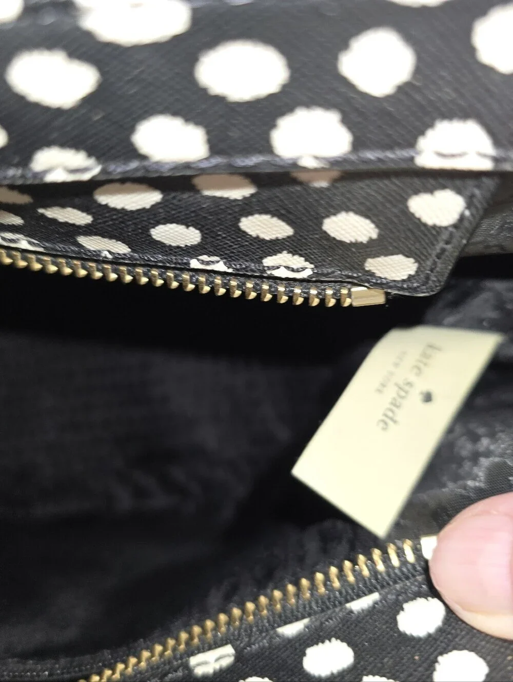 Kate Spade Black and White Polka Dot Tote Bag